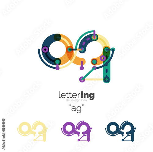 Linear initial letters, logo branding concept