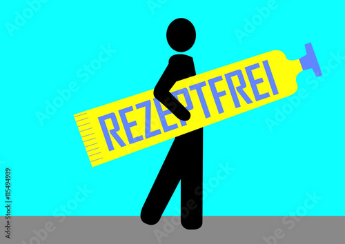 Illustration rezeptfrei; Arznei; Medikament; Salbe
