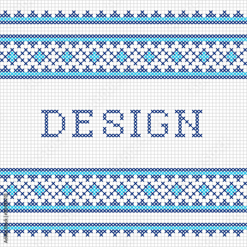 Embroidering vector design