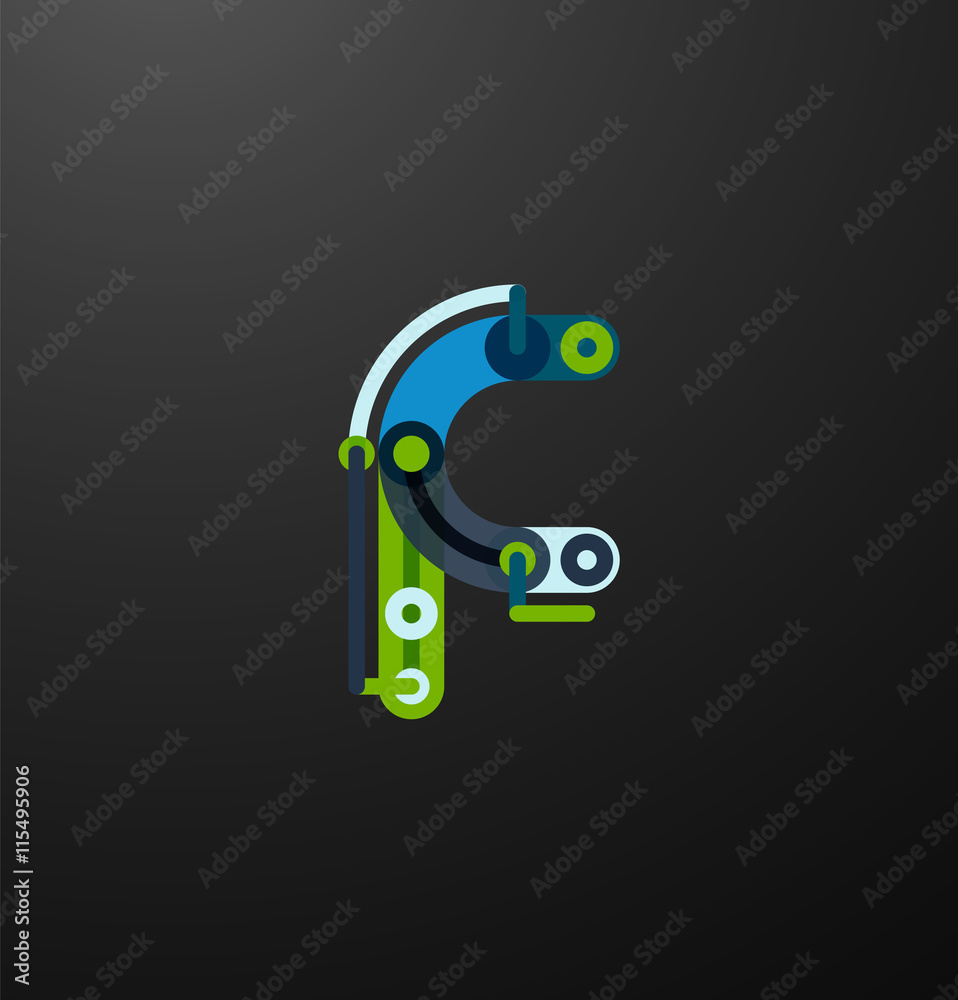 Colorful funny cartoon letter icon