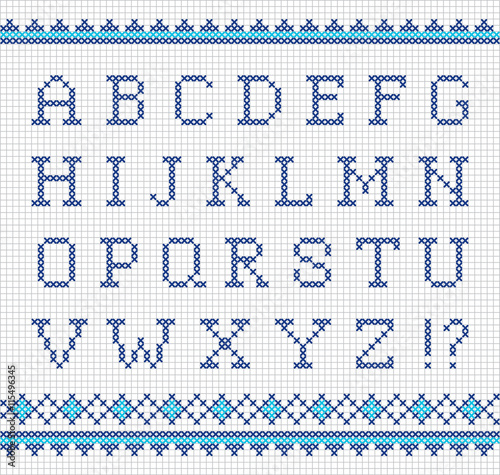 Embroidering vector alphabet
