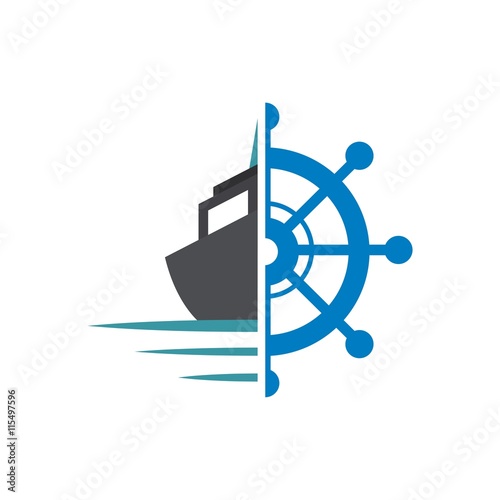 Yacht logo design vector