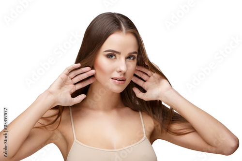 Wallpaper Mural Beautiful Young Woman with Clean Fresh Skin Torontodigital.ca