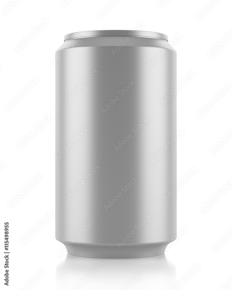 gray beer can isolated on white background