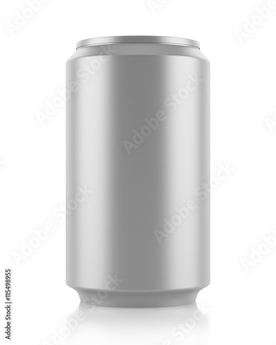 gray beer can isolated on white background