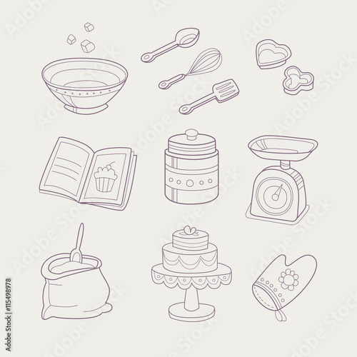 Baking Related Objects Set