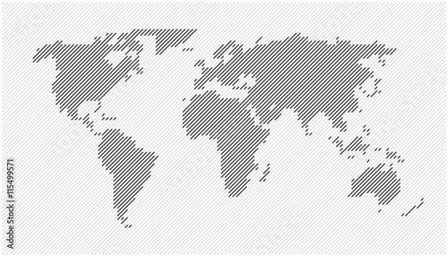 World Map Diagonal Lines