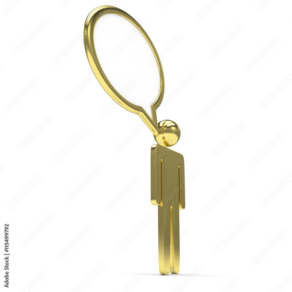 3d man with talk bubbles isolated over a white background. 3d rendering.