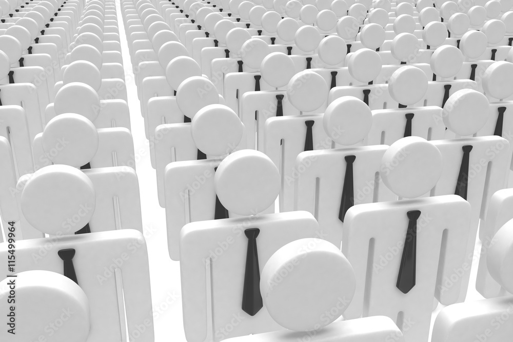 Naklejka premium group of people figures on white background. 3d rendering.