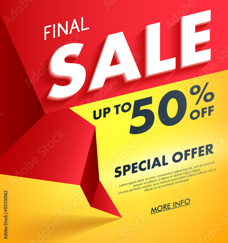 Final Sale offer poster banner vector illustration.