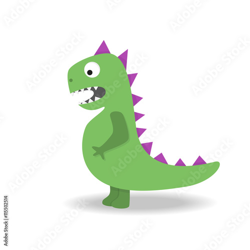 Cartoon cute dinosaur. Monster on white background.