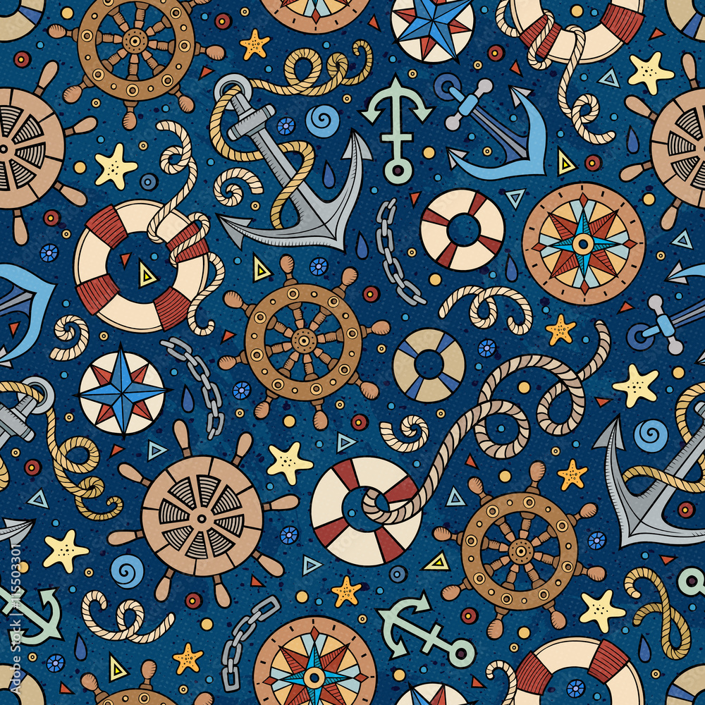 Cartoon nautical seamless pattern Cartoon nautical seamless pattern