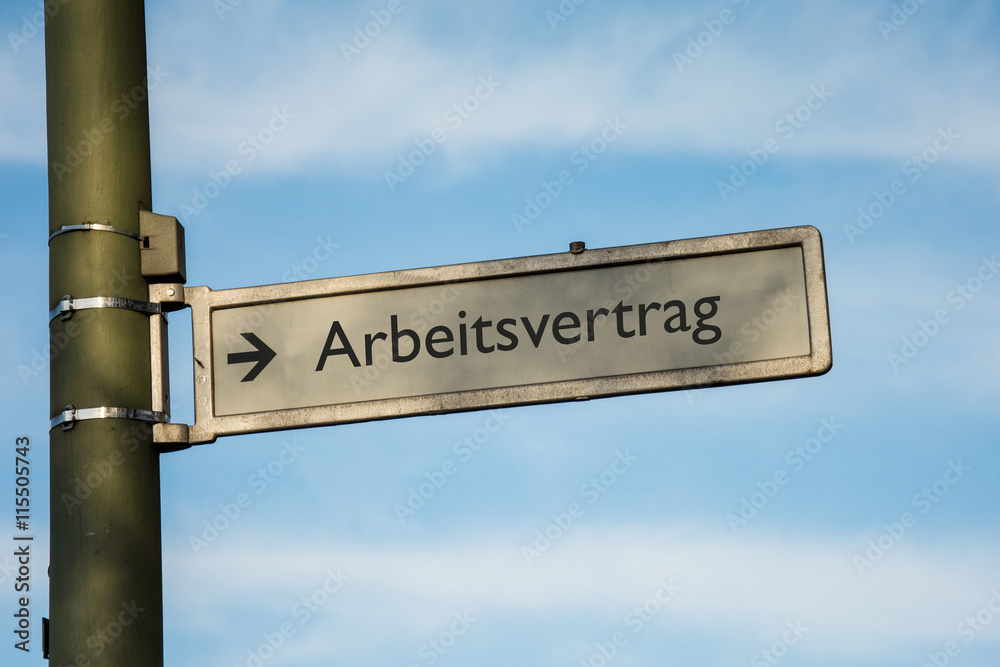 Fototapeta premium Schild 67 - Arbeitsvertrag