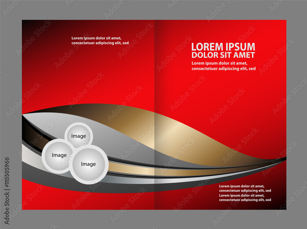 Vector red brochure template design Stock Vector Adobe Stock