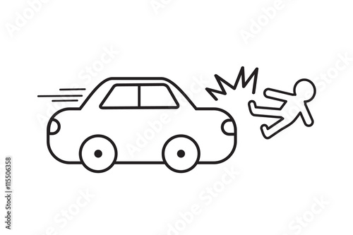 Car crash man vector easy design .