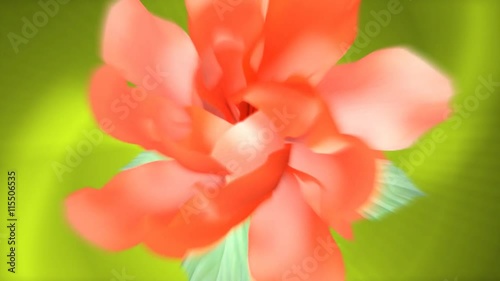 Animation background with blooming flower 