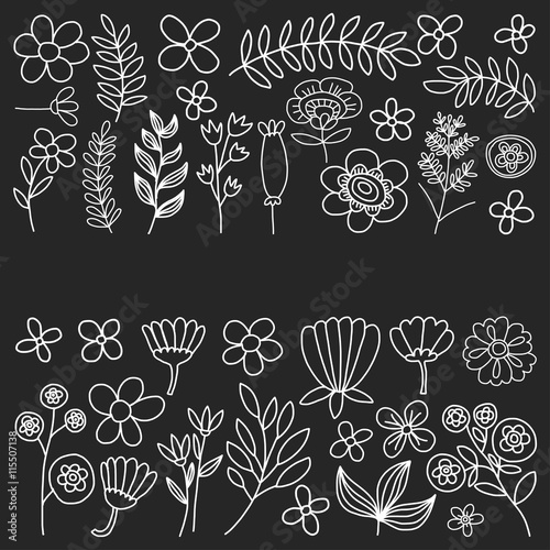 Vector pattern with flowers Garden Birhday Wedding Postcard