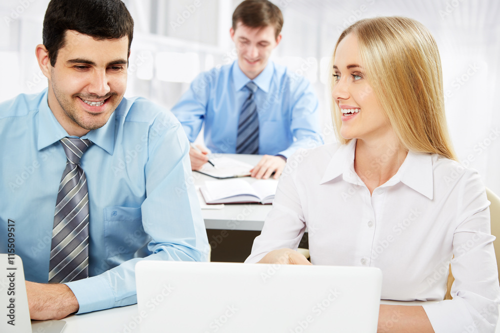 Business partners working at modern office Business partners working at modern office