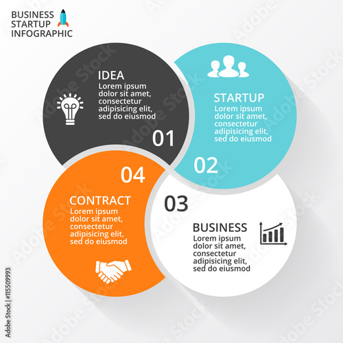 Vector circle arrows infographic, cycle diagram, graph, presentation chart. Business concept with 4 options, parts, steps, processes.