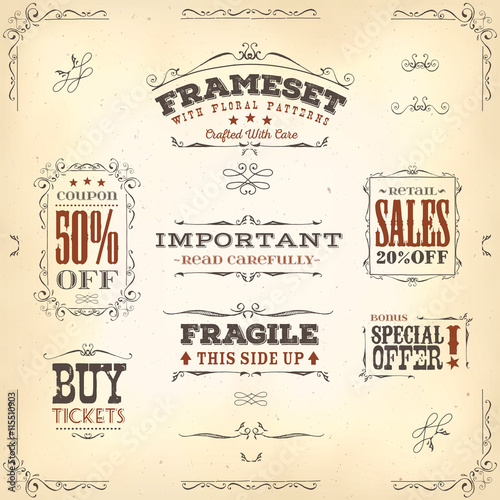 Hand Drawn Vintage Banners And Ribbons