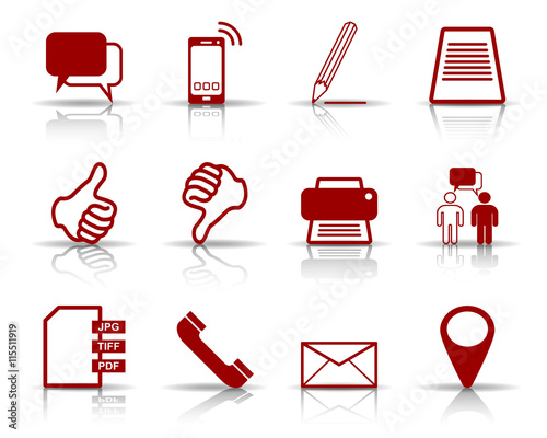 Business Iconset - Rot (Schatten)