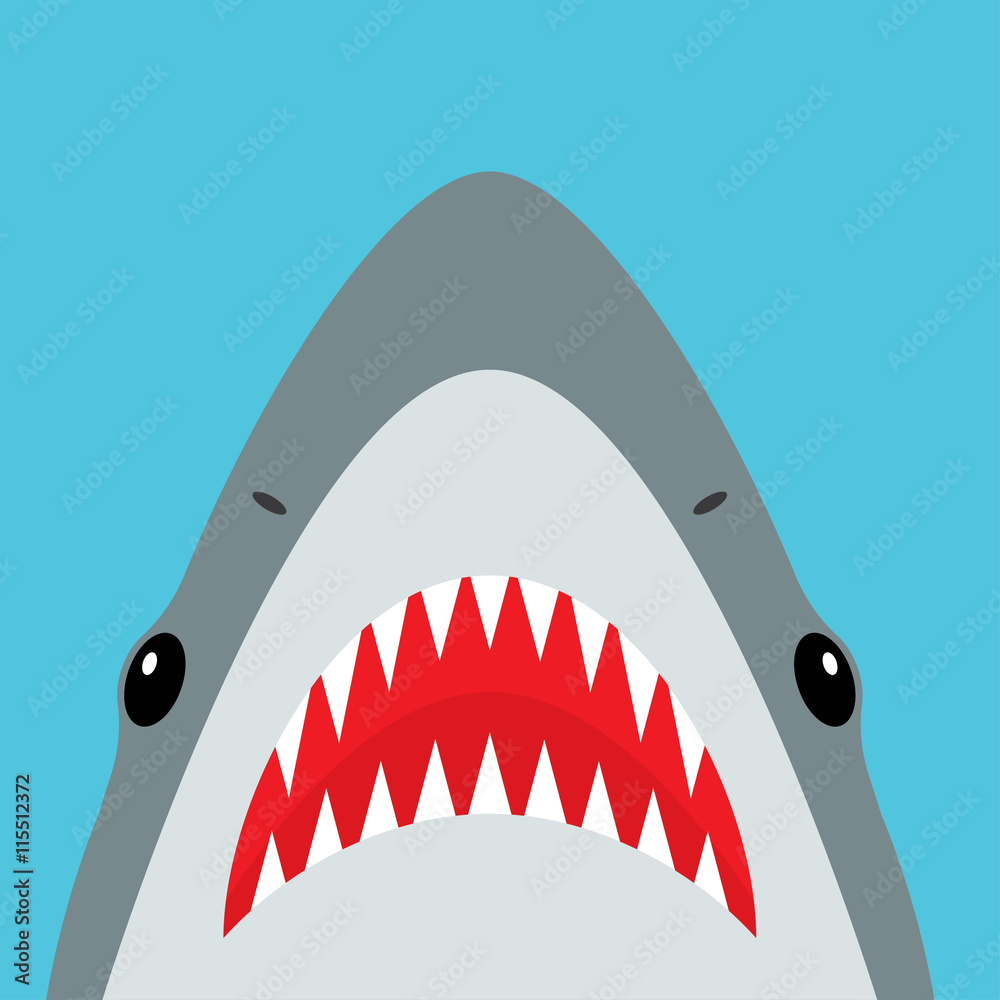 Fototapeta premium Shark with open mouth and sharp teeth