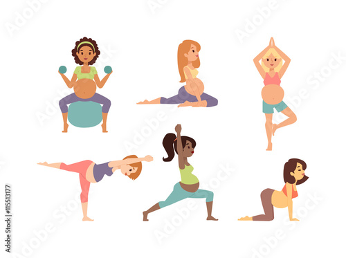 Meditating on maternity pregnant woman meditating while sitting yoga position fitness healthy lifestyle character vector. Pregnant yoga beautiful healthy lifestyle and fitness pregnant yoga.