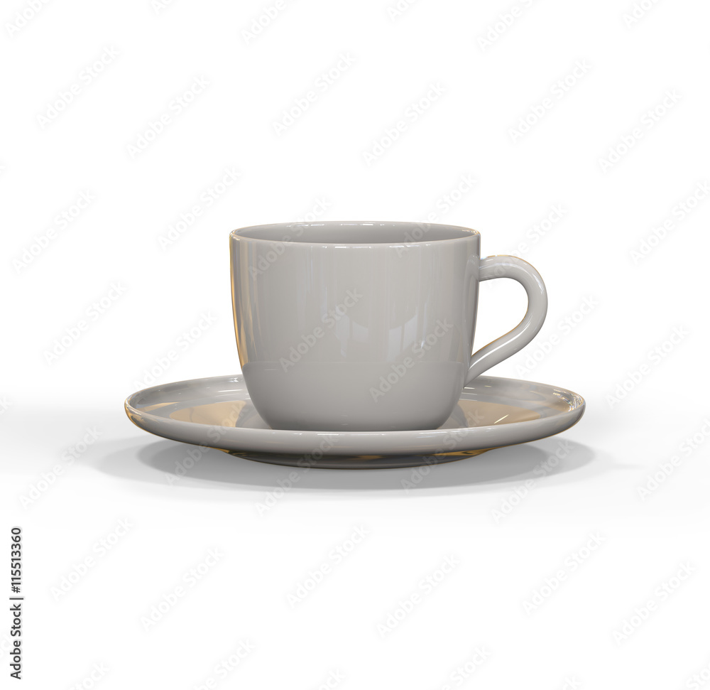 Mockup of coffee or tea cup on plate Mockup of coffee or tea cup on plate