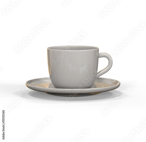 Mockup of coffee or tea cup on plate