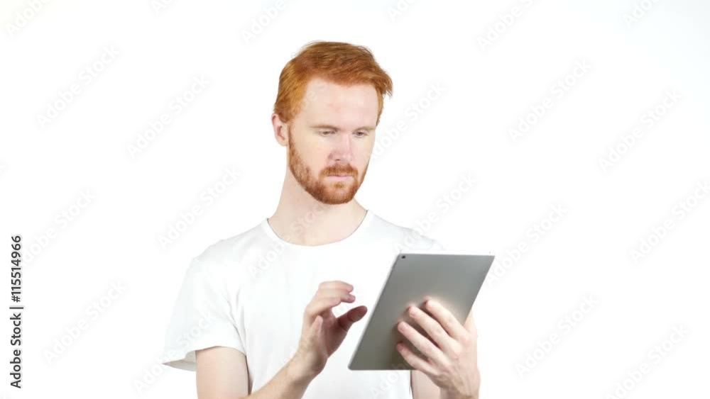 Young modern man using digital tablet Young modern man using digital tablet