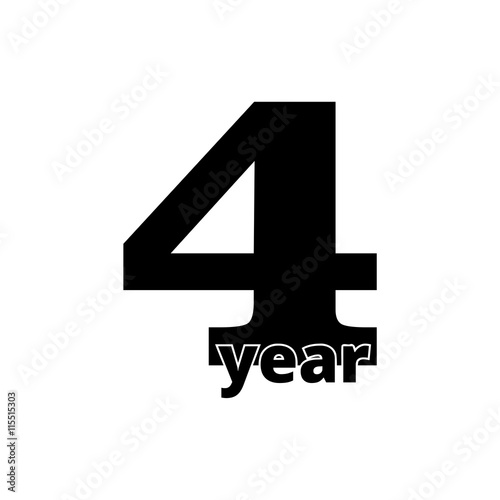 Four years sign, Four years icon