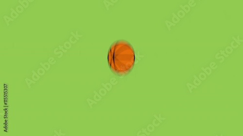 Basket ball bouncing, animated loop, minimal design, cartoon