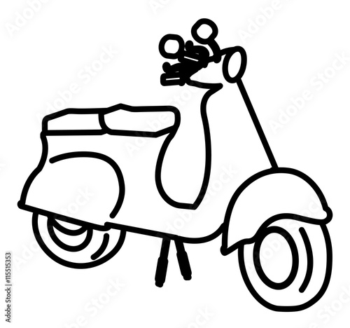 scooter drawing isolated icon design
