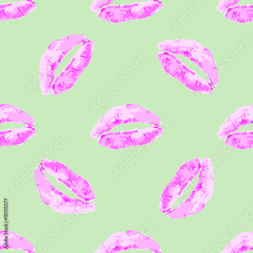 Pink kisses seamless pattern.