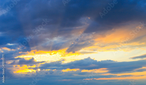 Sunset in sky © olyasolodenko