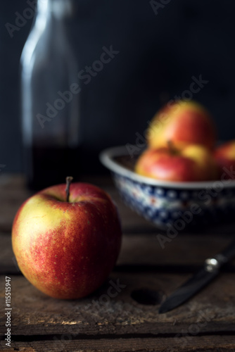 Still life apple composition