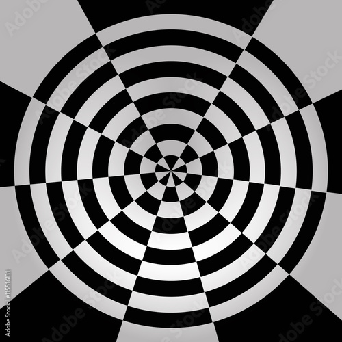 Black and white circle distort  background illustration