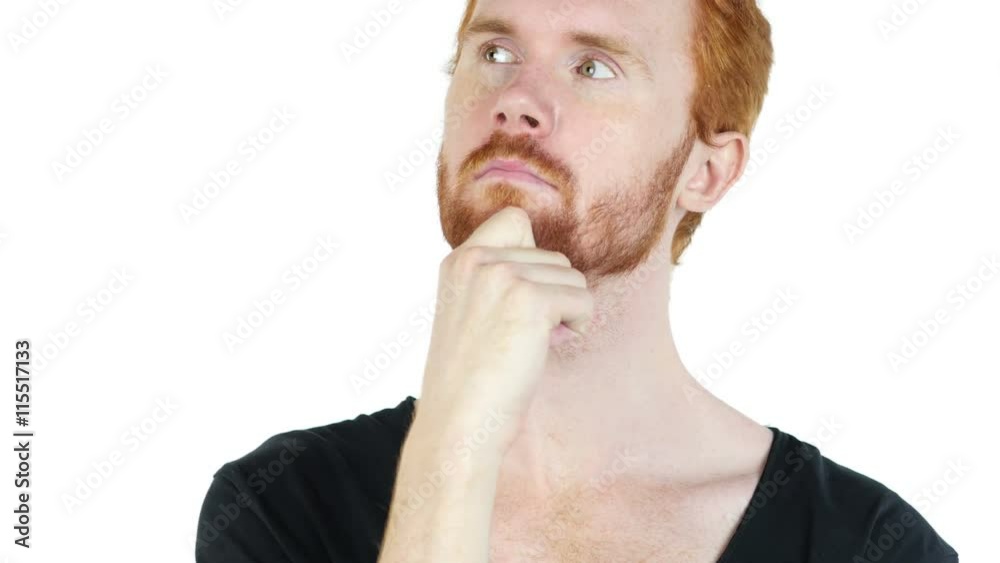Waiting for inspiration. Thoughtful young man , on white background Waiting for inspiration. Thoughtful young man , on white background