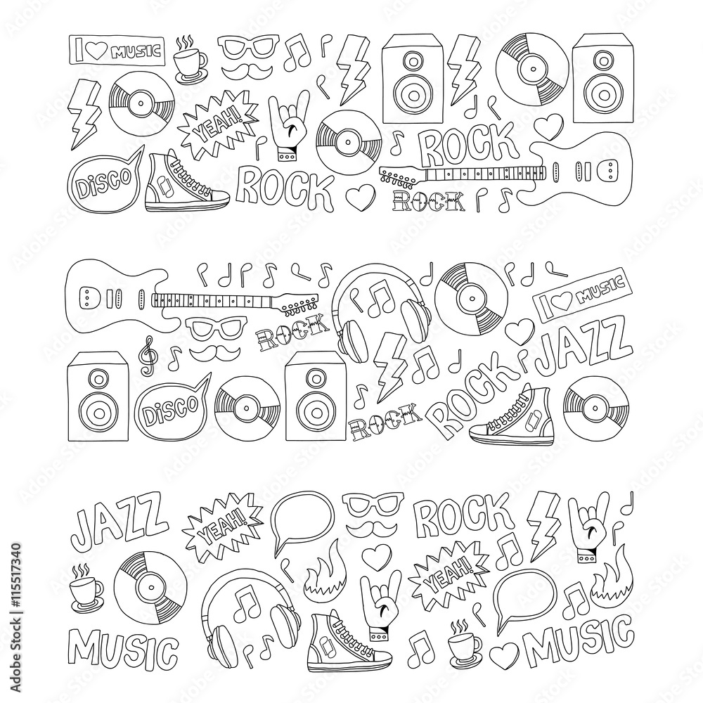 Music doodle vector set Music doodle vector set
