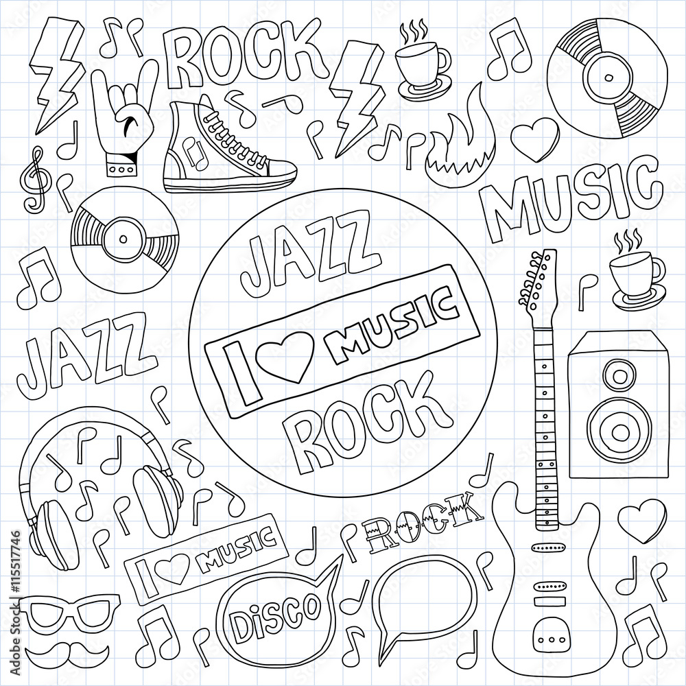 Music doodle vector set Music doodle vector set
