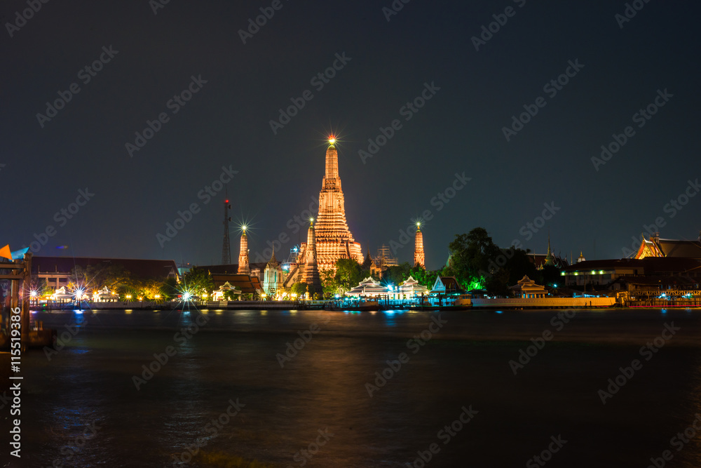 Wat Arun at night time ,Bangkok, Thailand.