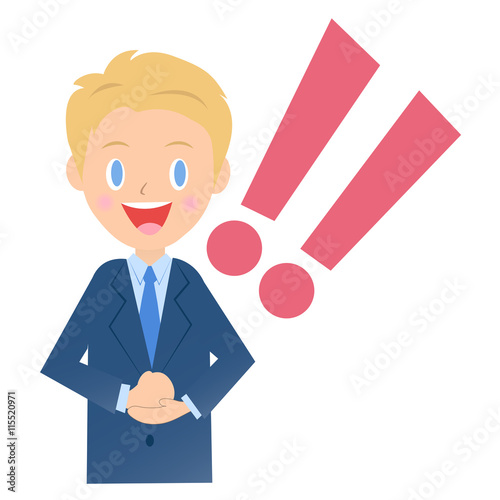 完全に納得したビジネスマン、男性会社員のイラスト素材