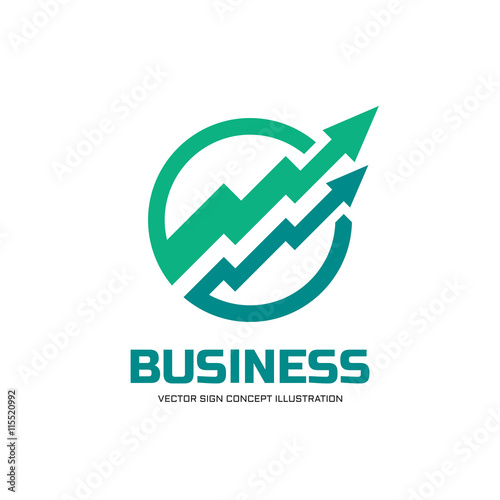 Business trend - vector logo concept illustration. Abstract arrows in circle. Finance growth graphic icon. Design element.