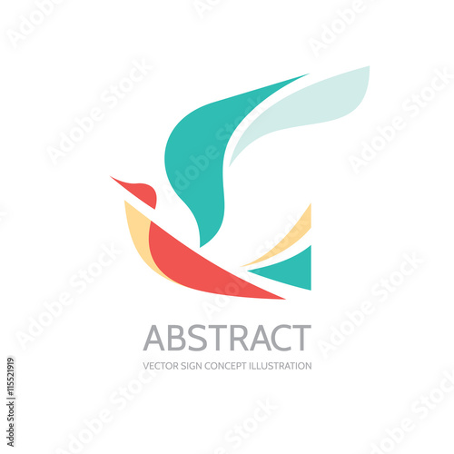 Abstract bird - vector logo template concept illustration. Dove sign. Wings symbol. Design element.