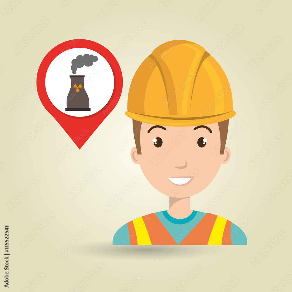 man and tower nuclear isolated icon design, vector illustration graphic man and tower nuclear isolated icon design, vector illustration graphic
