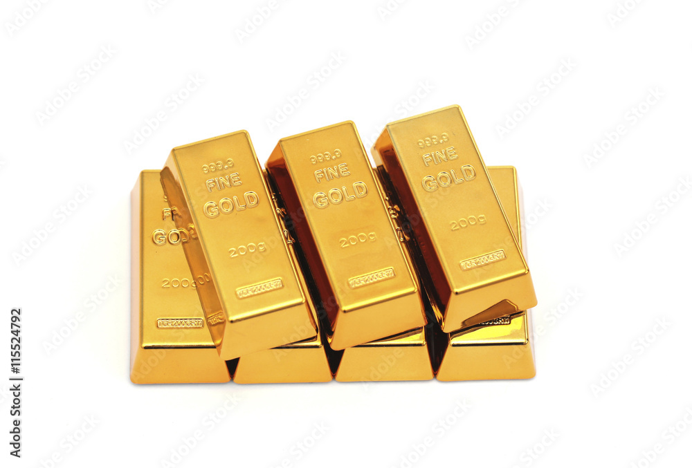 Many gold bars in a row Many gold bars in a row