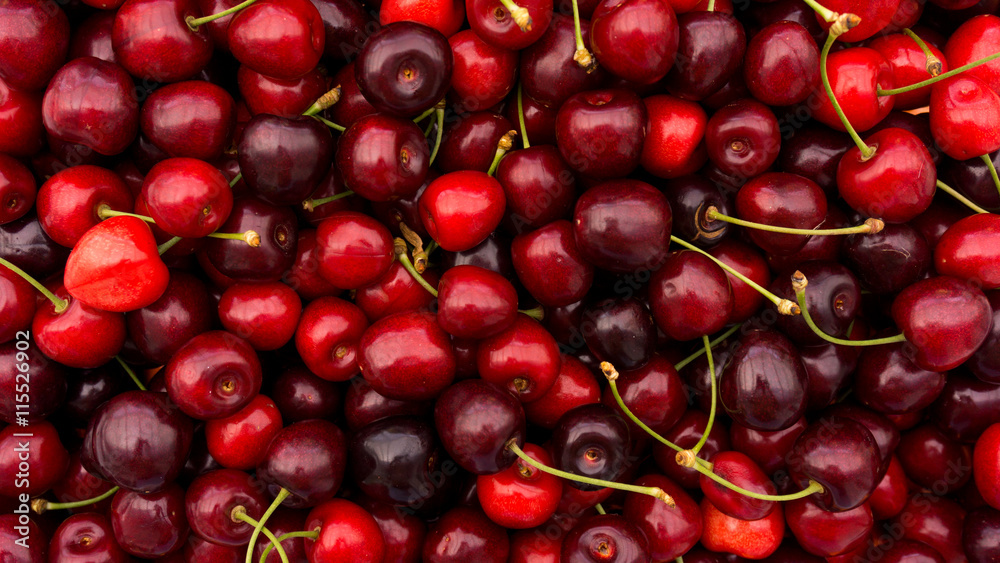 red cherry background. Red ripe delicious cherries red cherry background. Red ripe delicious cherries