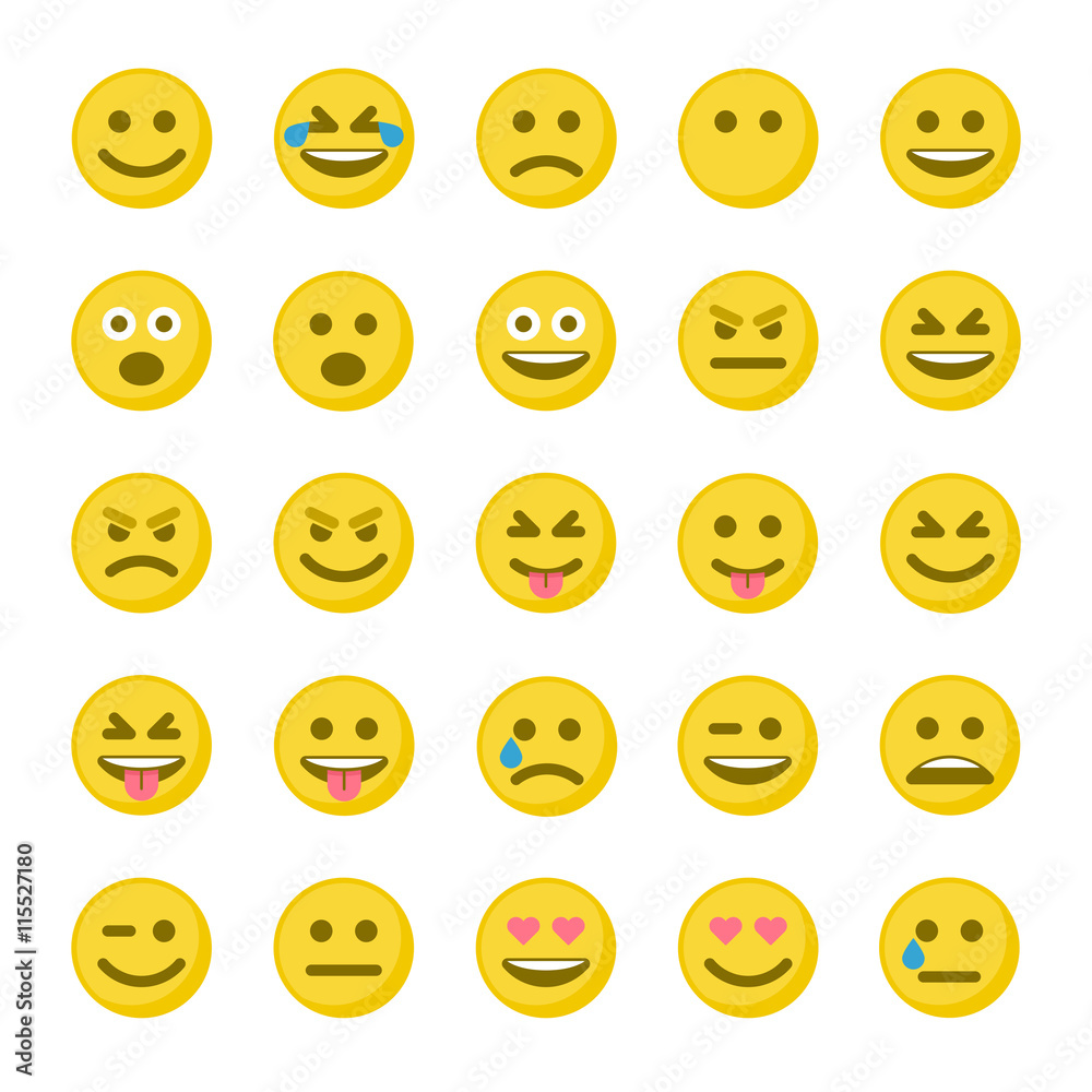 Fototapeta premium Set of yellow smileys