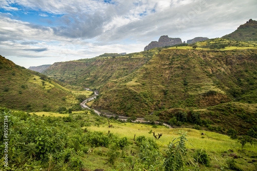 Landscape view of the Simien Mountains National Park in Northern Ethiopia photo