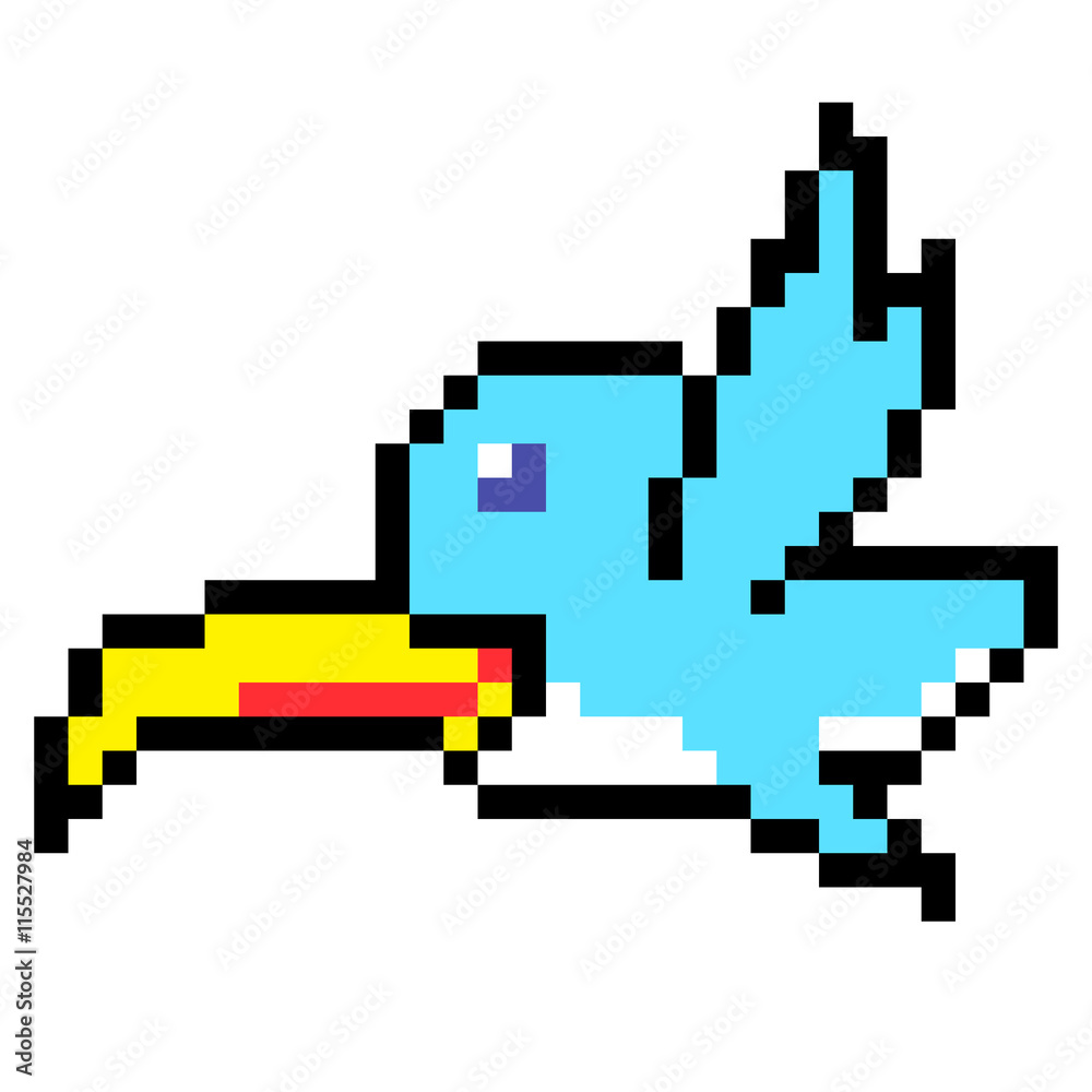 Fototapeta premium illustration design pixel art bird